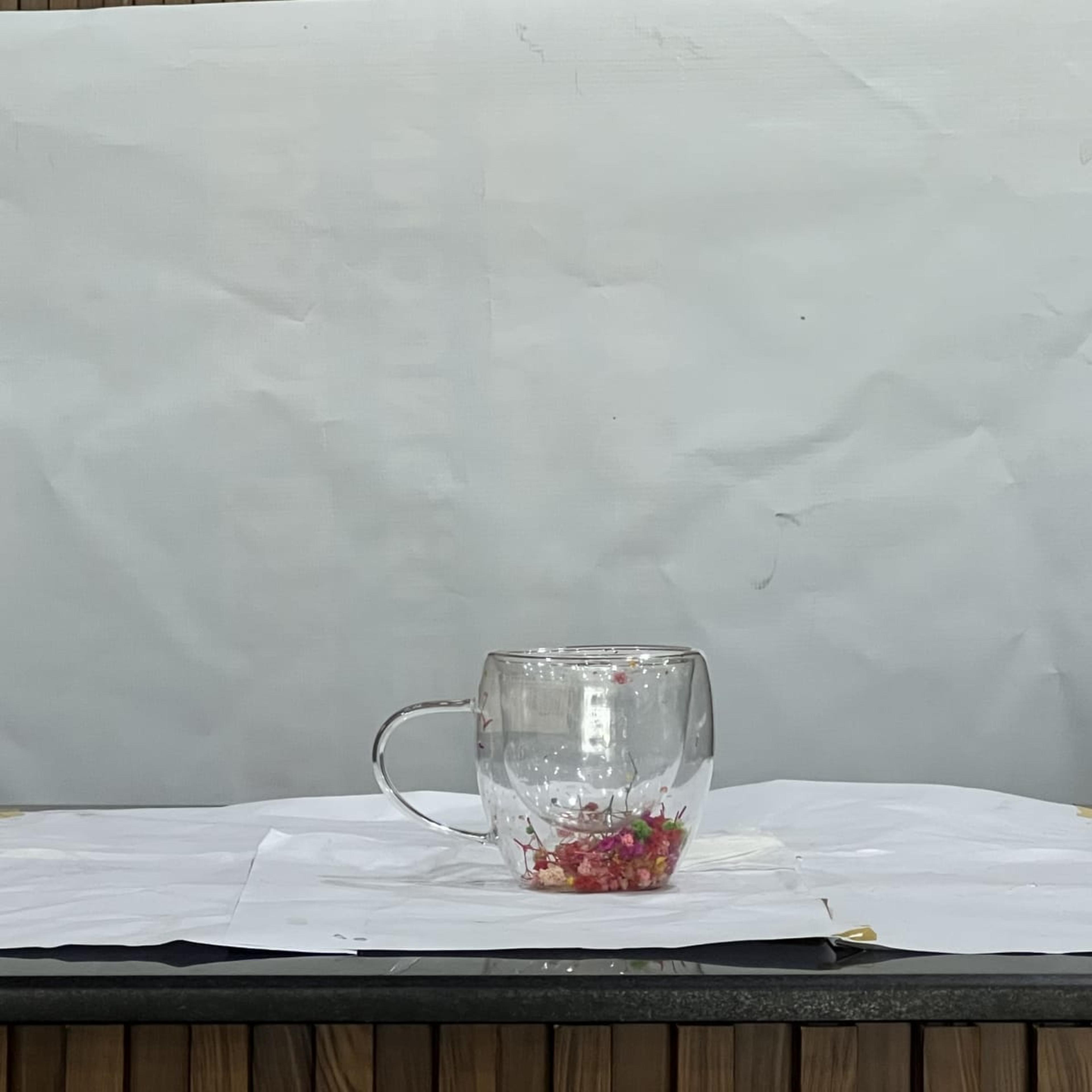 Mug Glass Flower Small