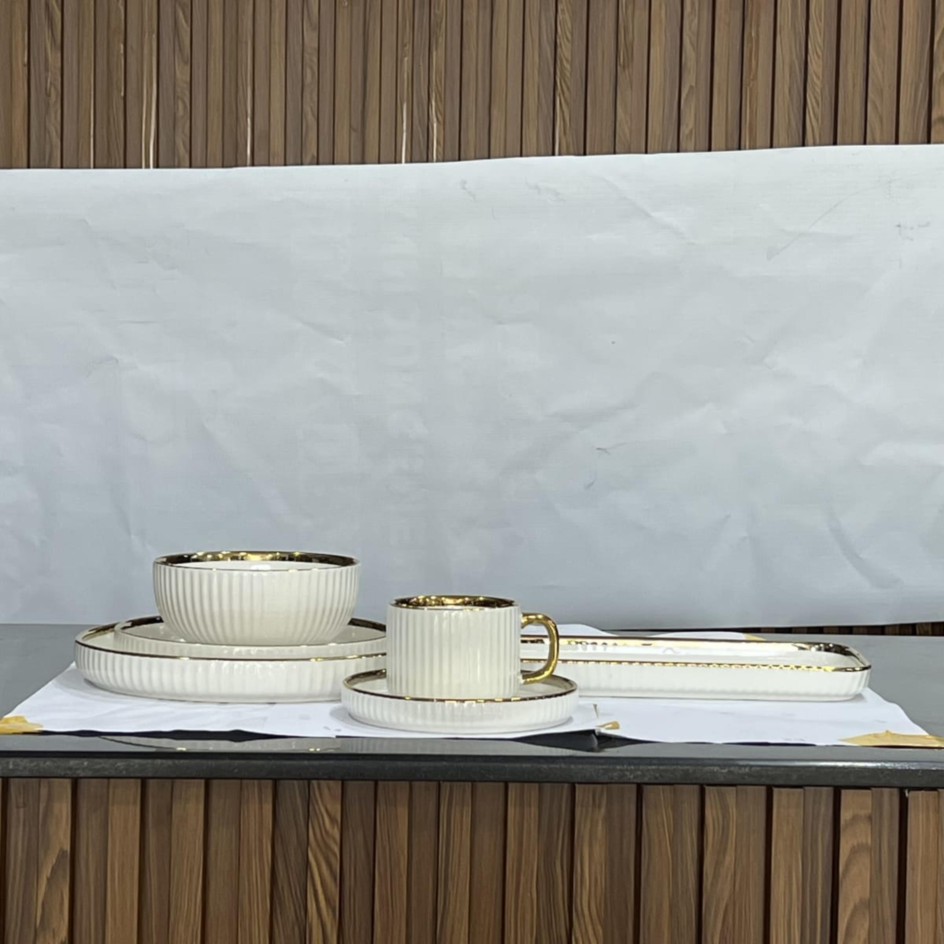 Break fast set golden white