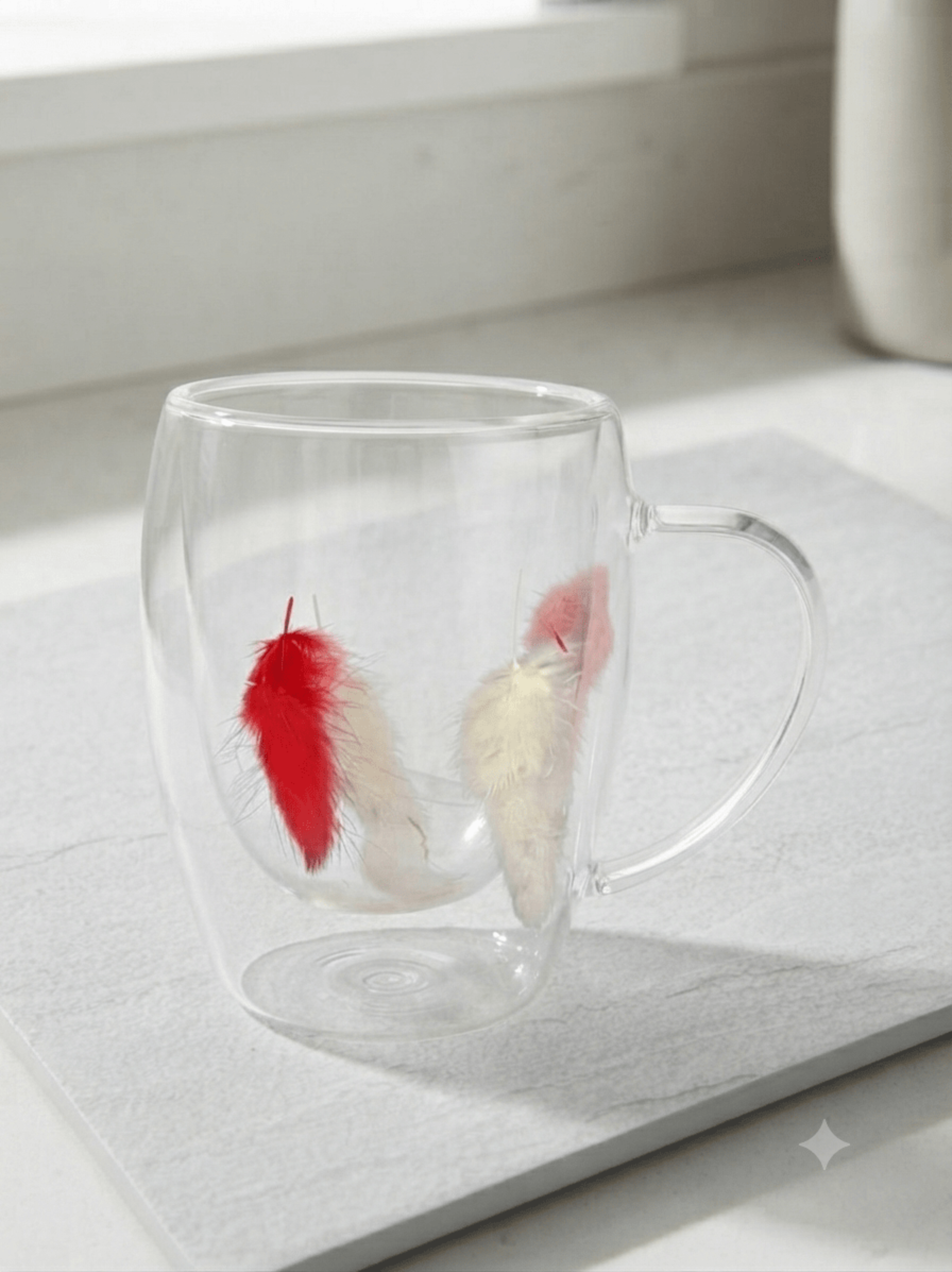 Mug Glass Flower Big