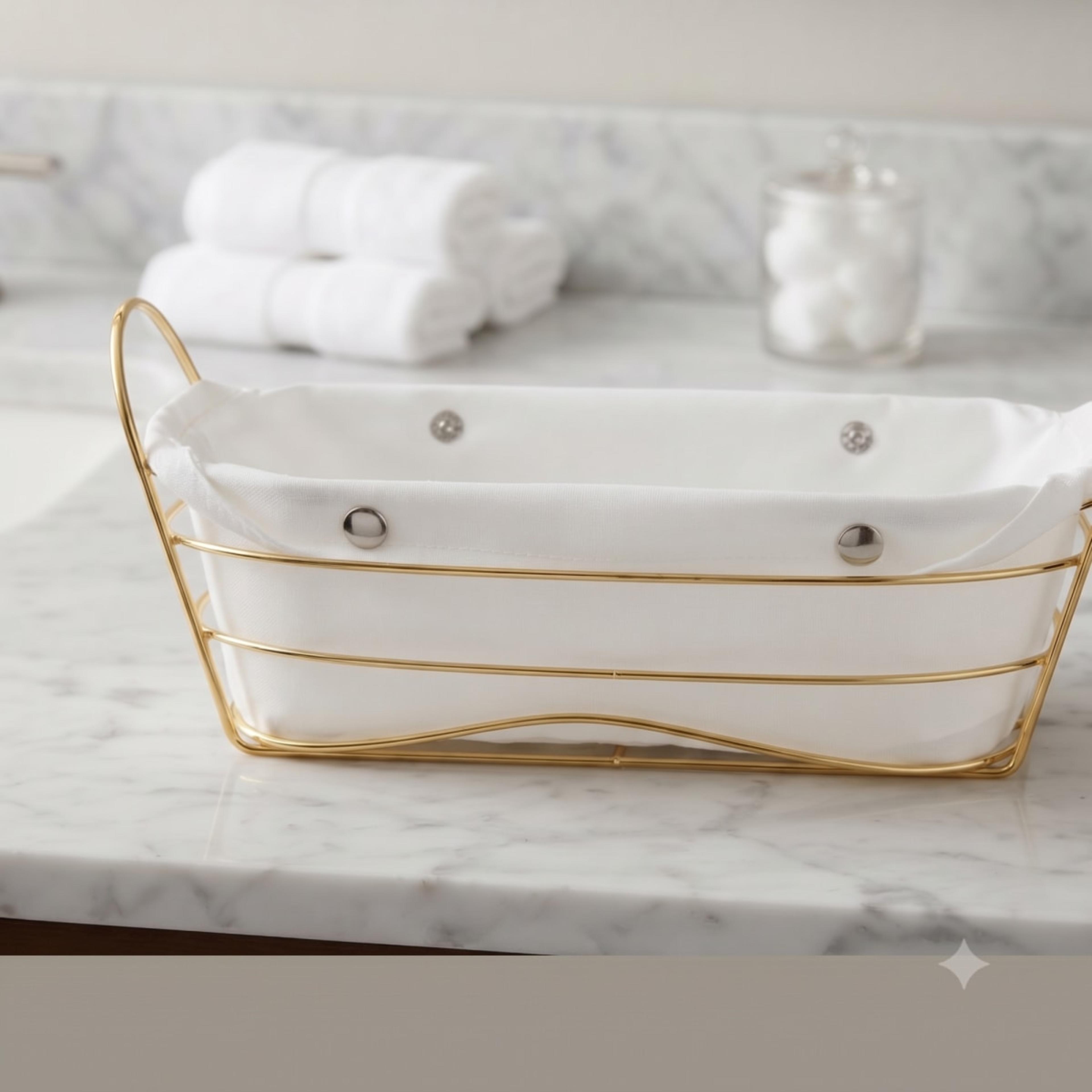 Cake Bread Basket White