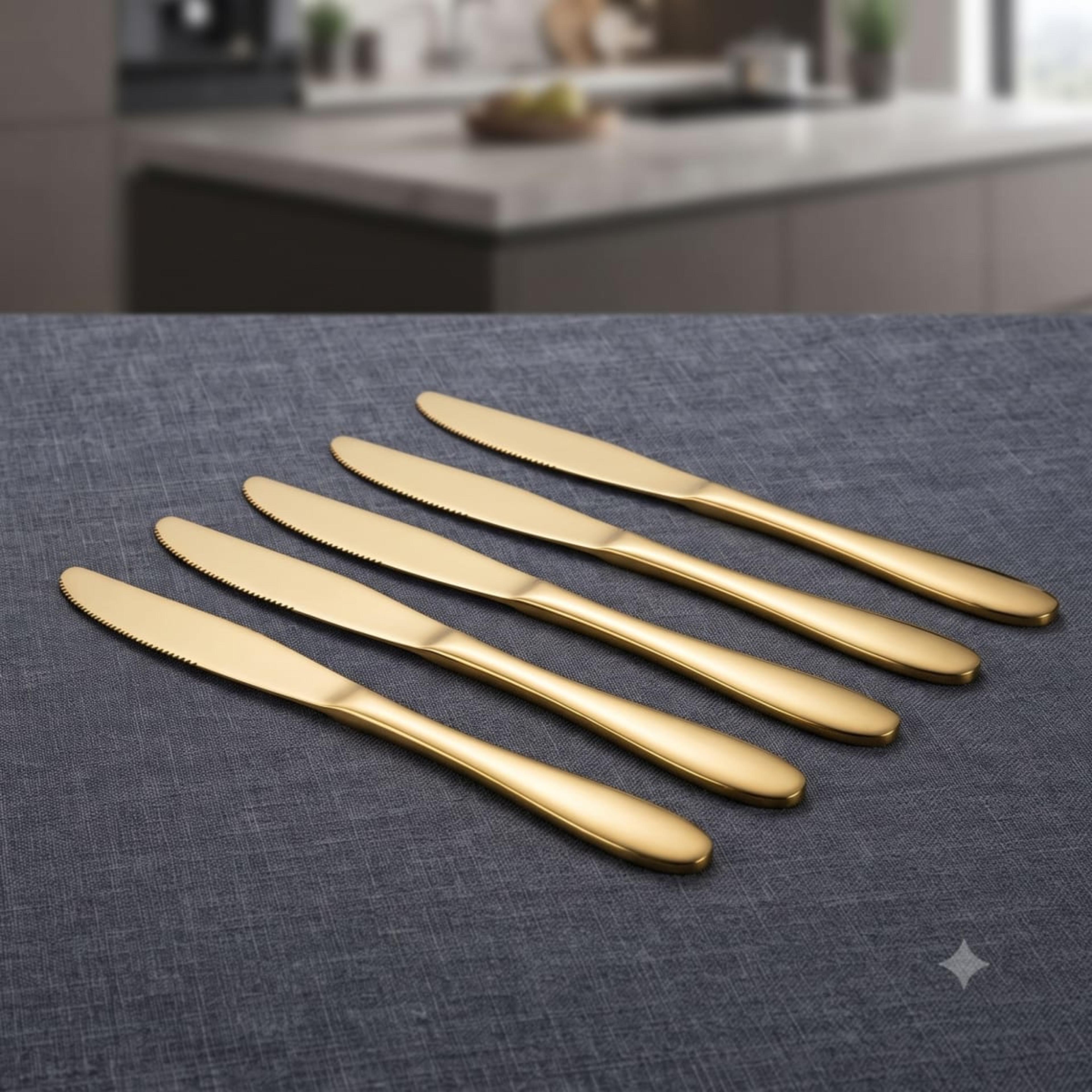 Dinner Knife Simple Golden