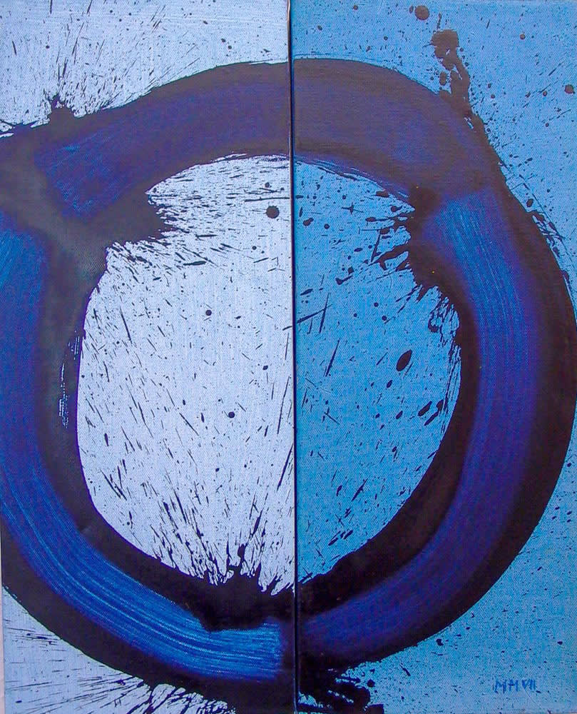 Life Circle Blau Diptychon