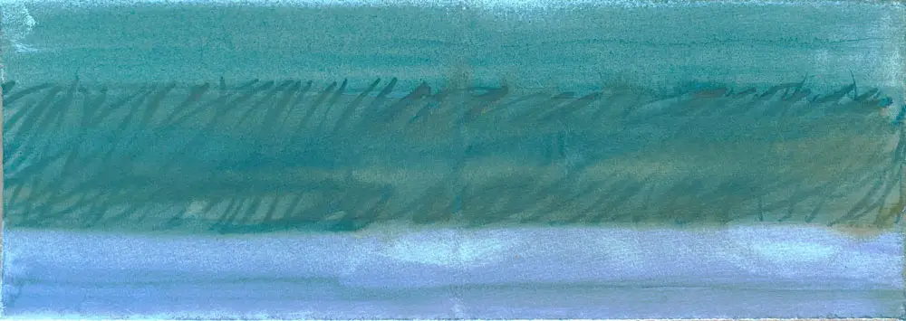Spaziergänge - lau-Grünes Aquarell