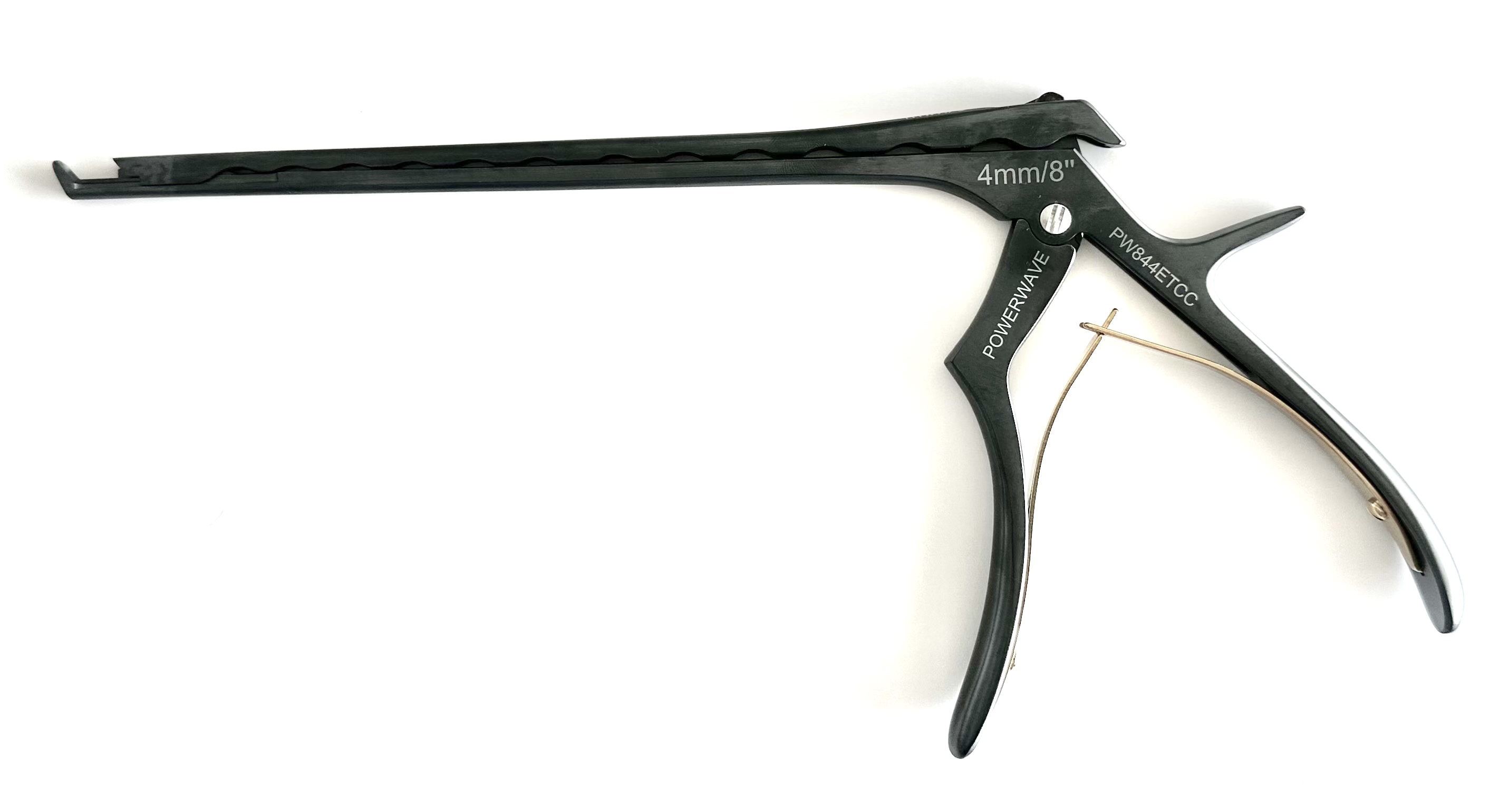 POWER WAVE 8" KERRISON RONGEUR; 40 DEGREE  UP 4MM THIN FOOTPLATE CERAMIC COATED W/EJECTOR
