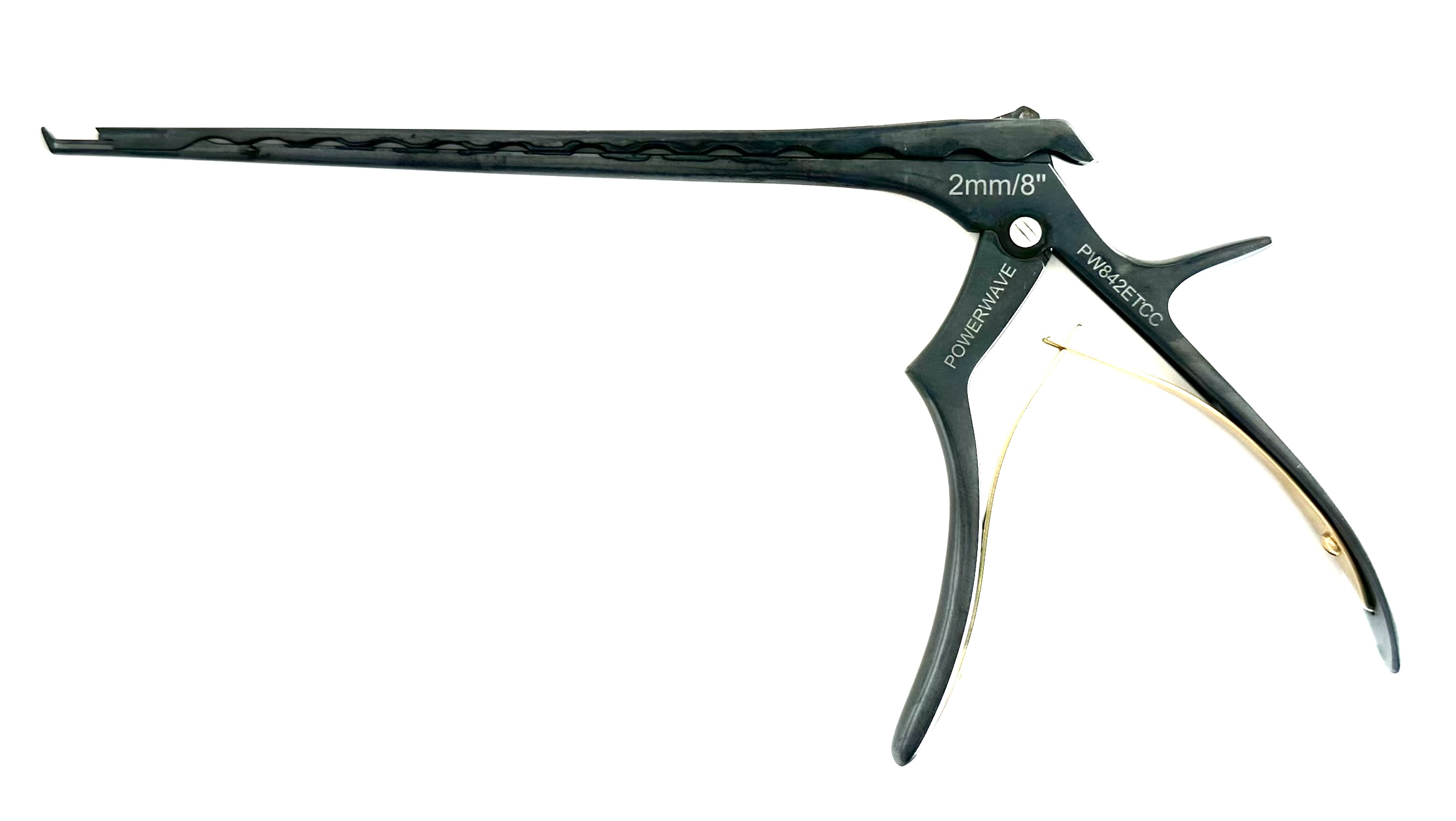 POWER WAVE 7" KERRISON RONGEUR; 40 DEGREE  UP 2MM THIN FOOTPLATE CERAMIC COATED W/EJECTOR
