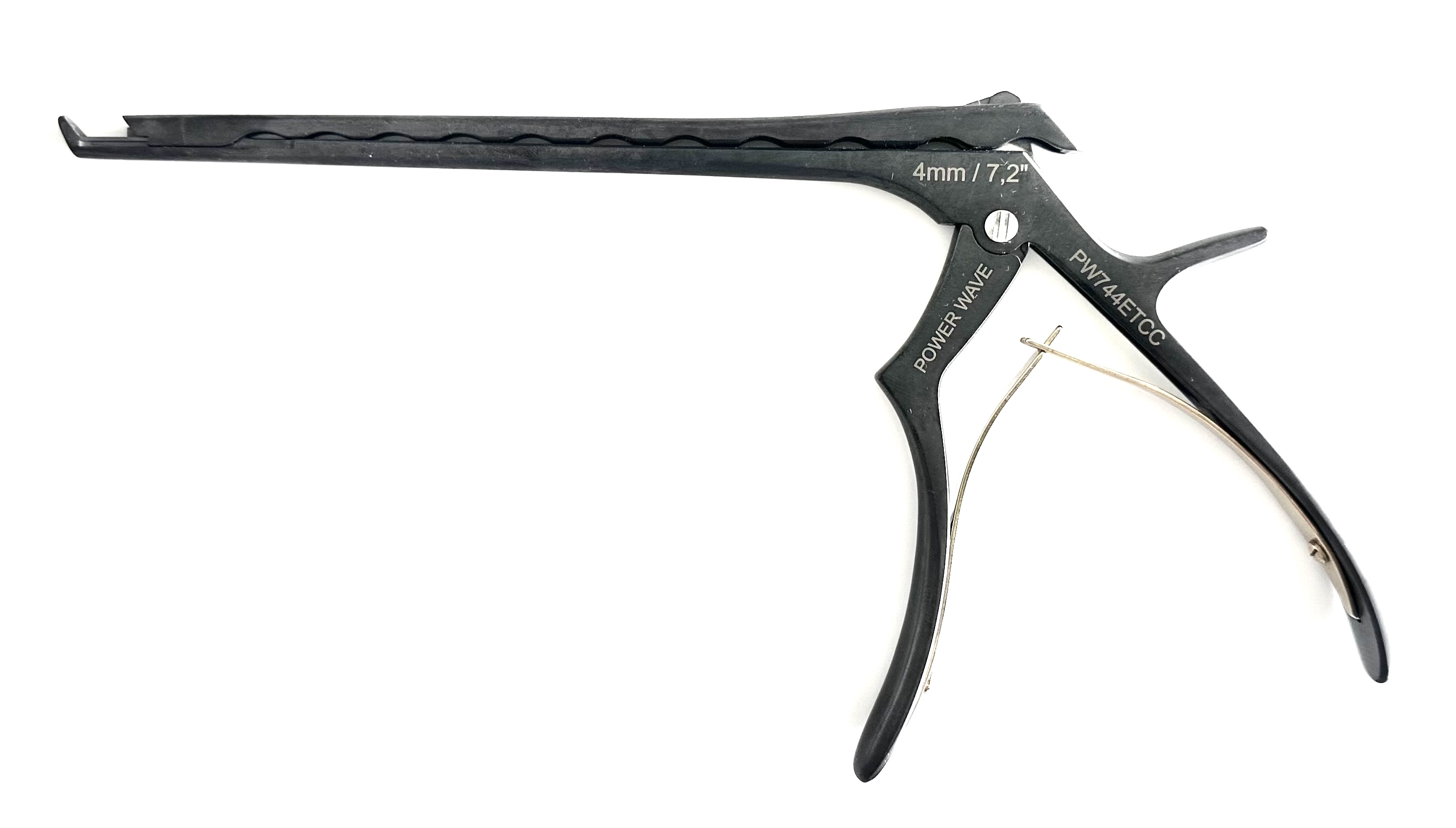 POWER WAVE 7" KERRISON RONGEUR; 40 DEGREE  UP 4MM THIN FOOTPLATE CERAMIC COATED W/EJECTOR