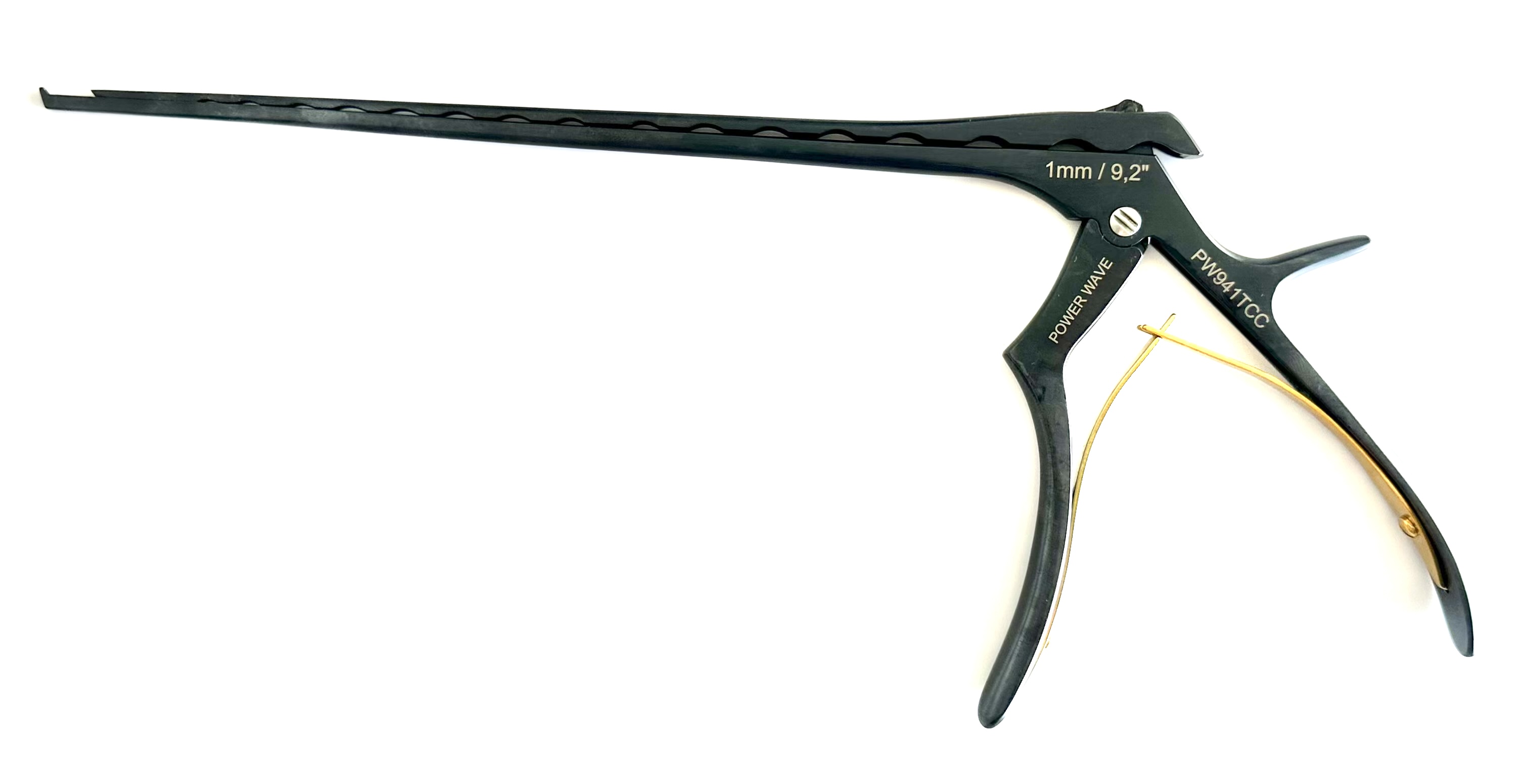 POWER WAVE 9" KERRISON RONGEUR; 40 DEGREE  UP 1MM THIN FOOTPLATE CERAMIC COATED 