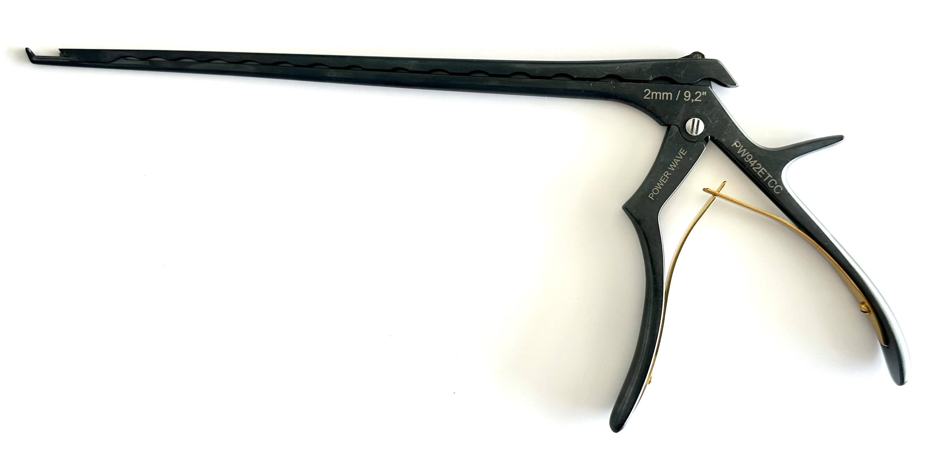 POWER WAVE 9" KERRISON RONGEUR; 40 DEGREE  UP 3MM THIN FOOTPLATE CERAMIC COATED W/EJECTOR