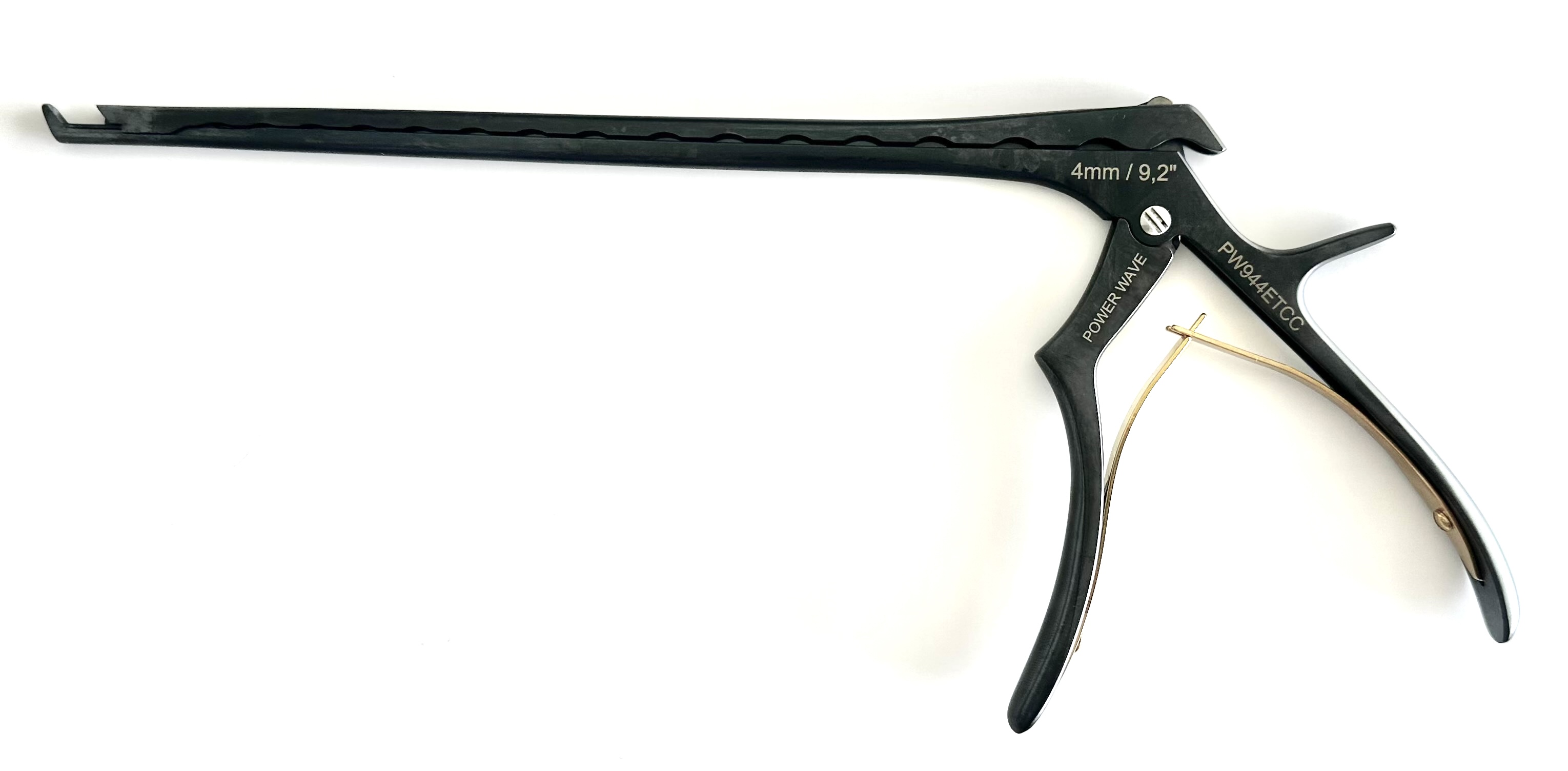 POWER WAVE 9" KERRISON RONGEUR; 40 DEGREE  UP 4MM THIN FOOTPLATE CERAMIC COATED W/EJECTOR