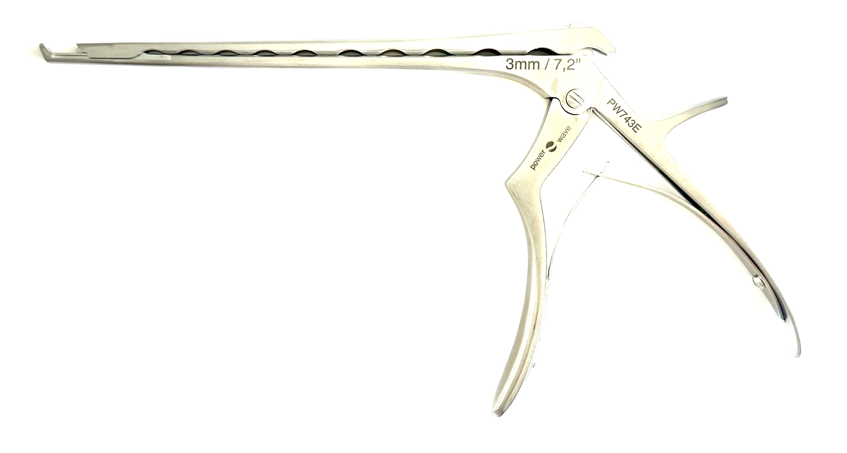 POWER WAVE 7" KERRISON RONGEUR; 40 DEGREE UP 3MM W/ EJECTOR, THIN FOOTPLATE