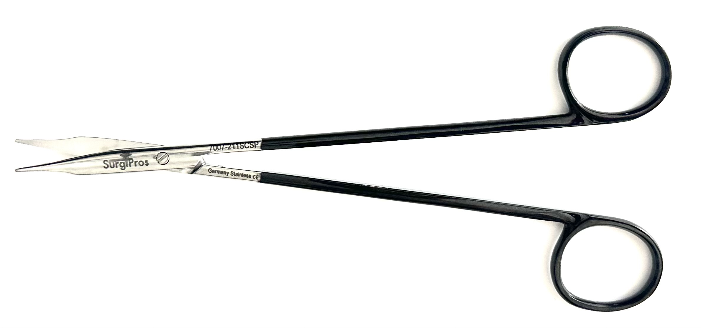 Stevens Tenotomy Scissors, curved Super Cut™ blades, black platinum ring handles, 7"