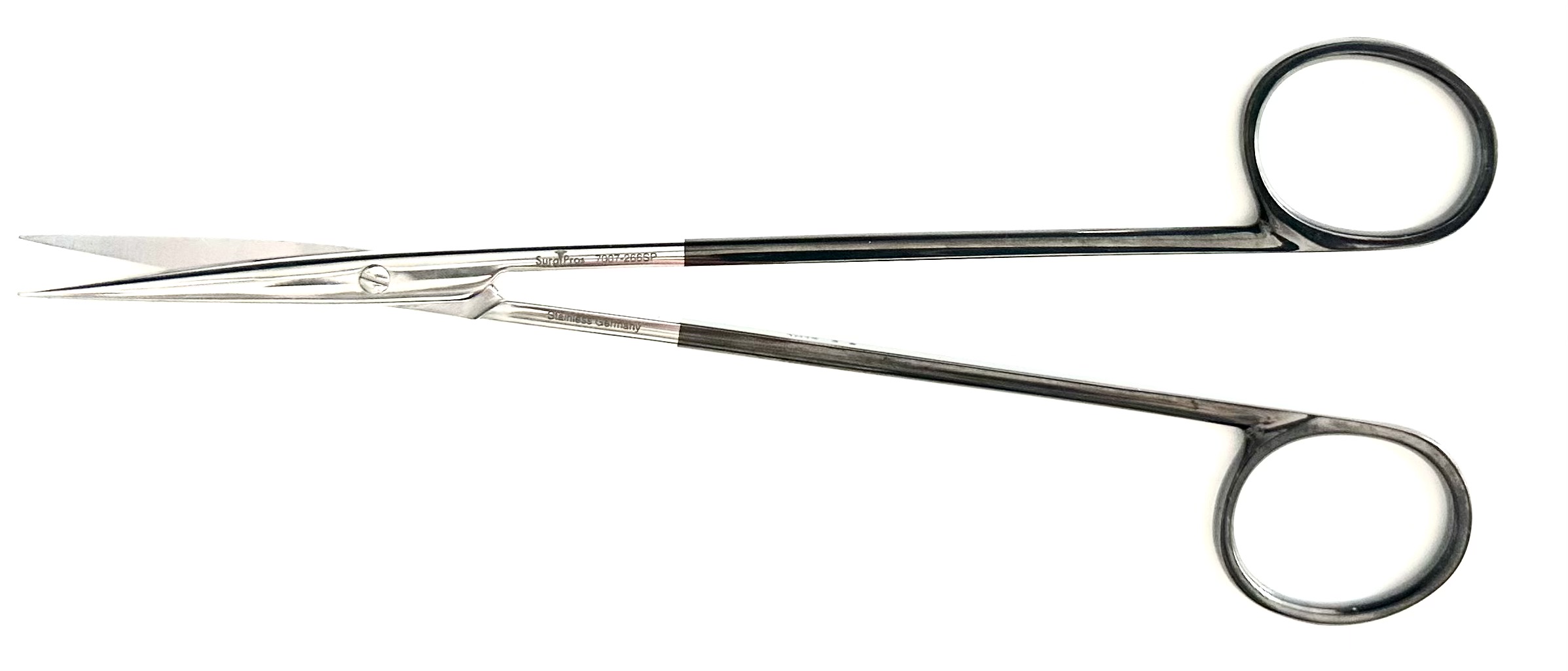 Lillehei-Potts Scissors, curved Super Cut™ blades, sharp tips, black platinum ring handles, 7"