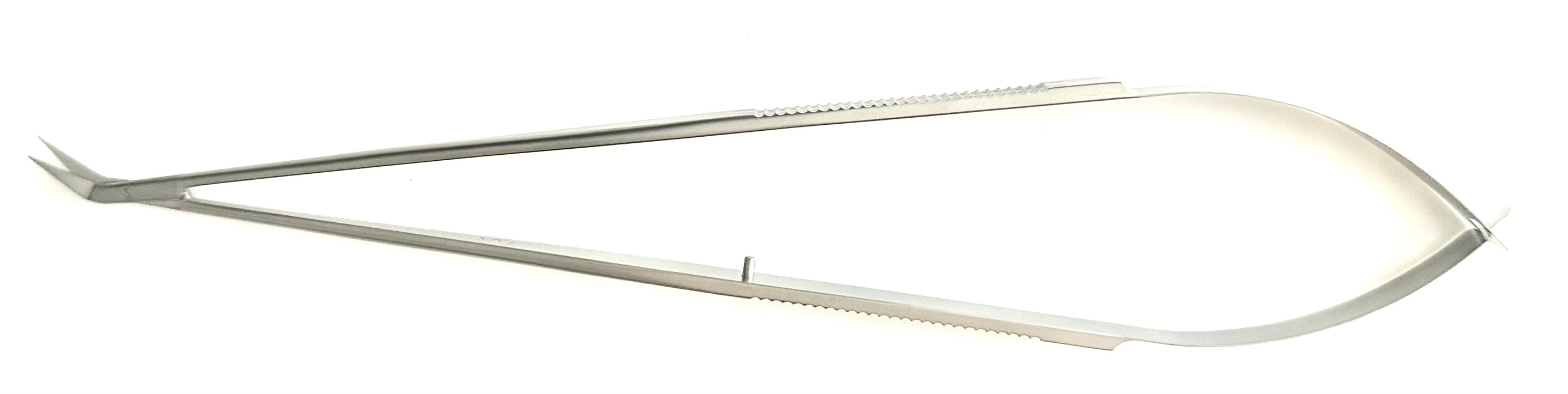 Premier Jacobson Micro Scissors, spring style, flat handle, 25° angled micro fine blades, 8"