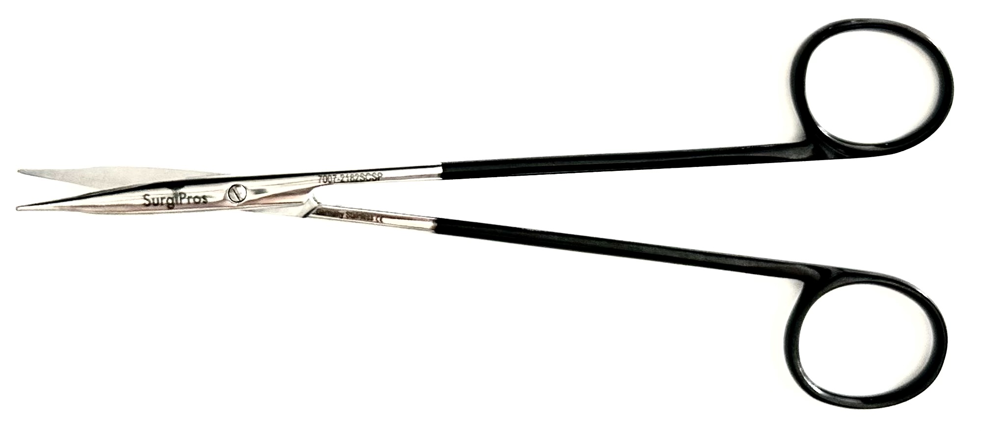 Metzenbaum Scissors, curved Super Cut™ blades, black platinum ring handles, 7"