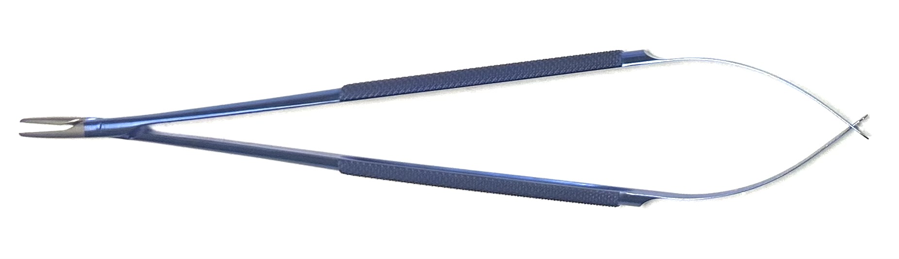 Jacobson Micro Needle Holder, round handle, without ratchet, straight Dusted jaws, streamline box lock, 8"