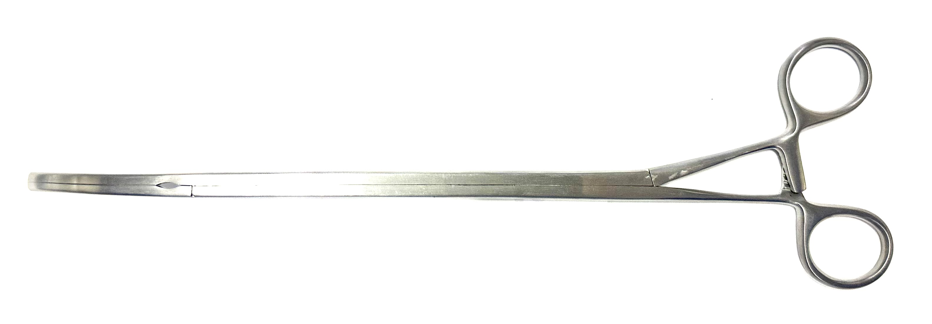 VATS Chitwood DeBakey Clamp (10MM), ring handle, 1x2 curved left DeBakey jaws, 6.5 cm jaw length, 9" working length, 12-3/4"