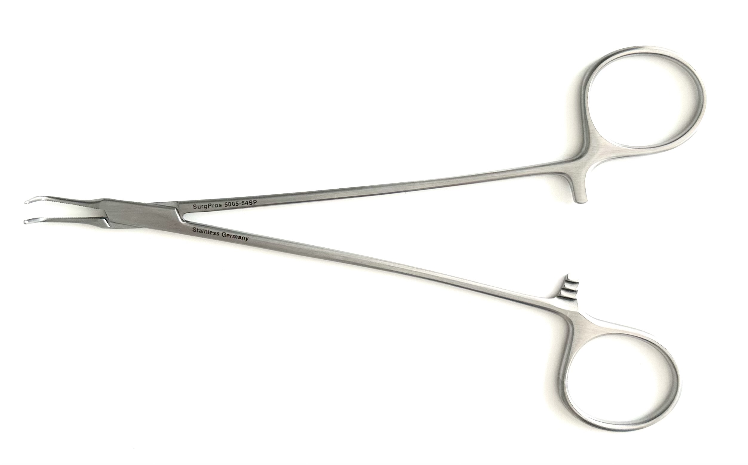 Bailey Forceps, ring handle, 90° angled very fine jaws, 7"