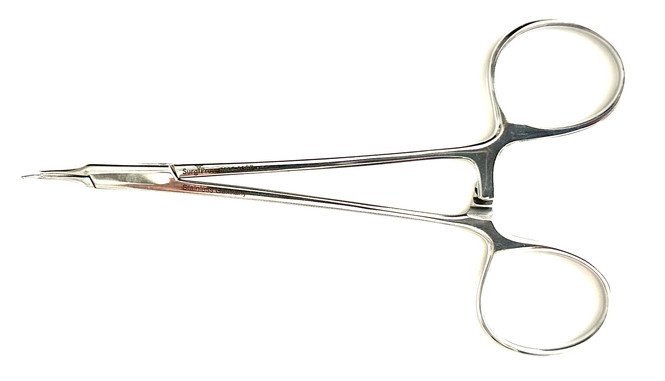 Phlebectomy haemostat, ring handle, 90° very fine jaws, with sharp grasping serrations, 4 1/2"