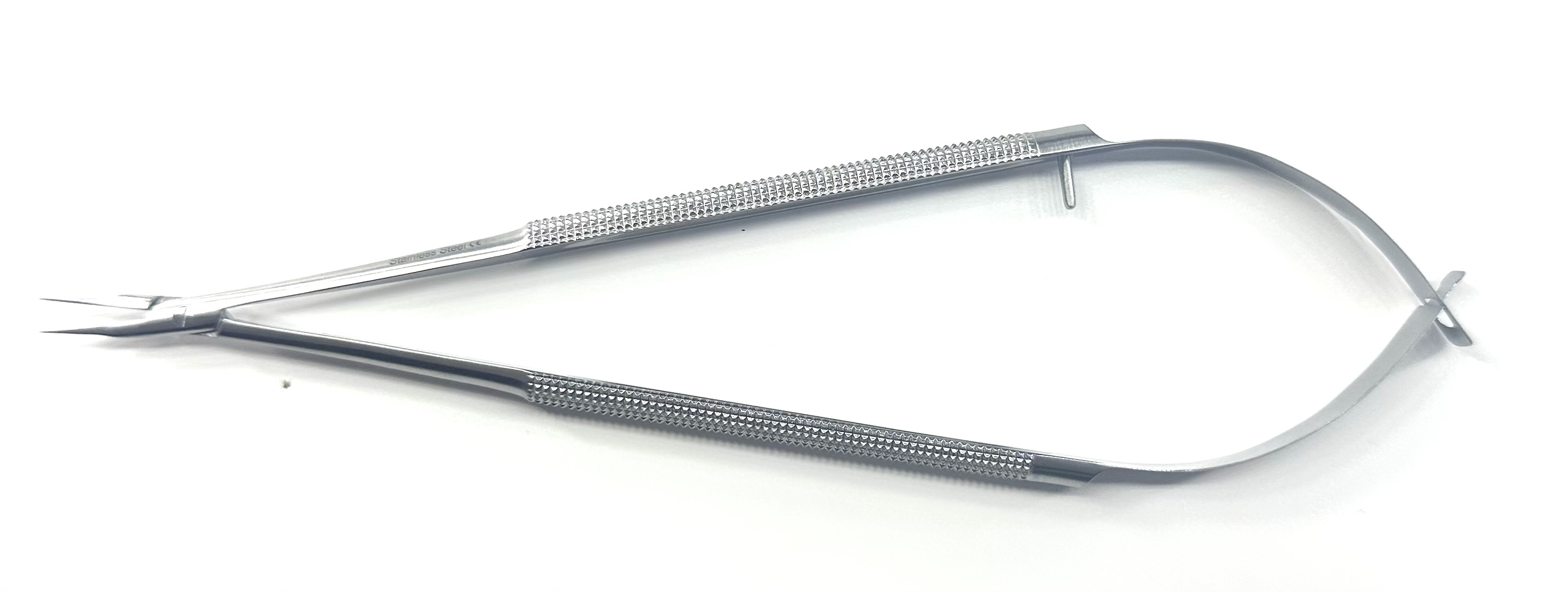 NEEDLEHOLDER 18CM, ROUND HANDLE 8MM DIAMETER, SUPERFINE CVD JAWS .2MM TIP DIAMETER WITHOUT LOCK