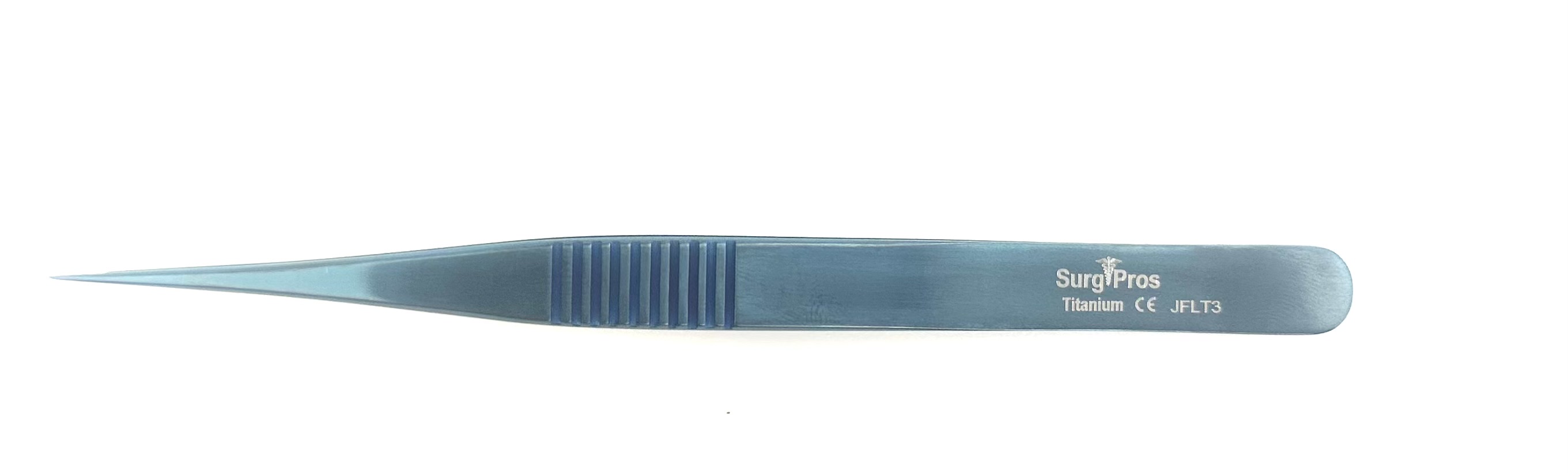 FORCEPS TITANIUM 13.5CM, FLAT HANDLE 9MM WIDE STRAIGHT 0.3MM TIP, W/ TC