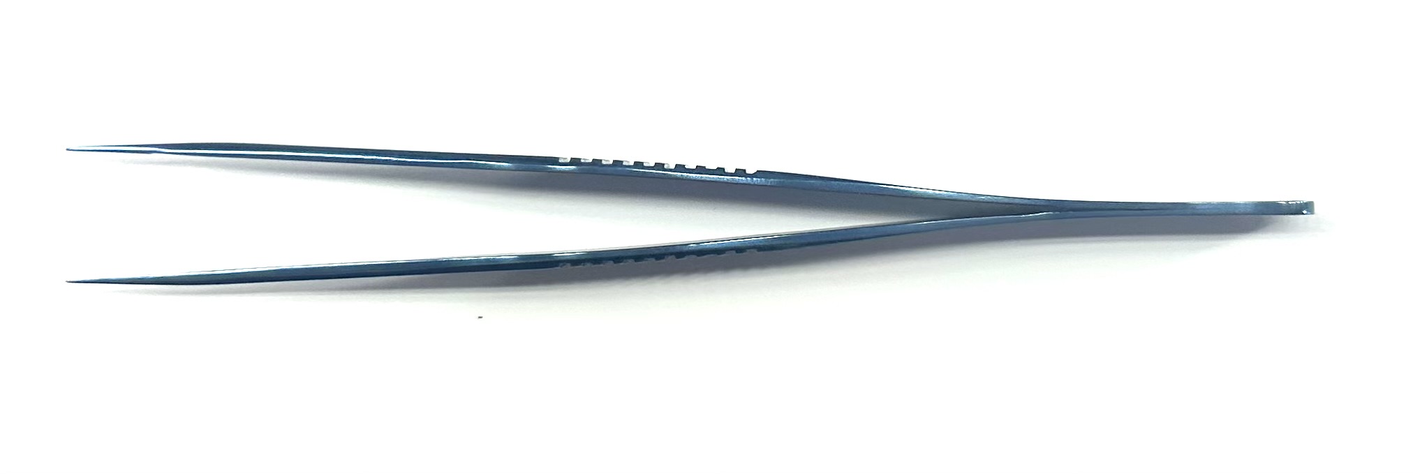 Forceps TITANIUM 12cm, Flat. Handle 9mm wide, Straight 0.3mm tip diameter, With Tungsten Carbide Coating