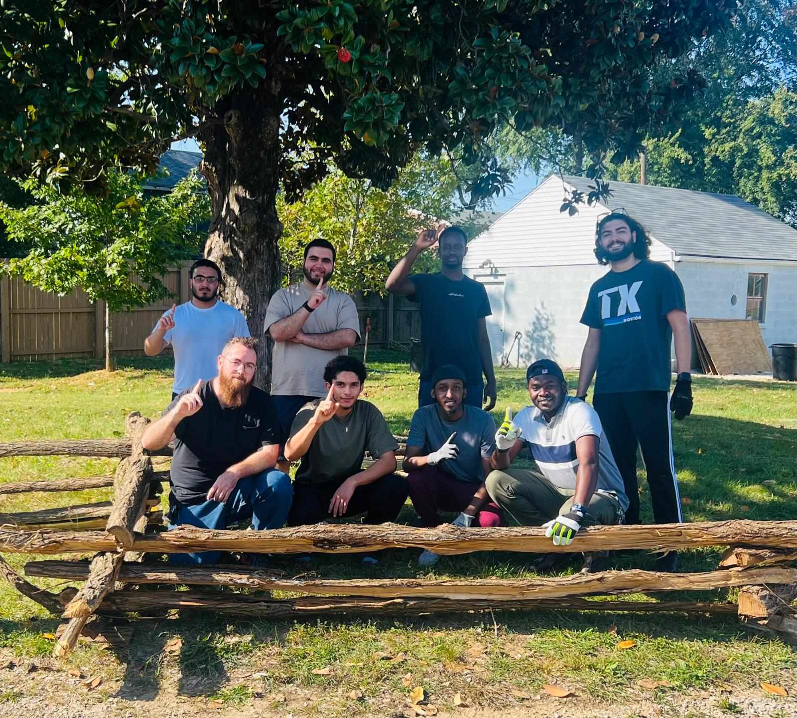 Constructing Snake-rail Fence at Greenhaven Cemetery