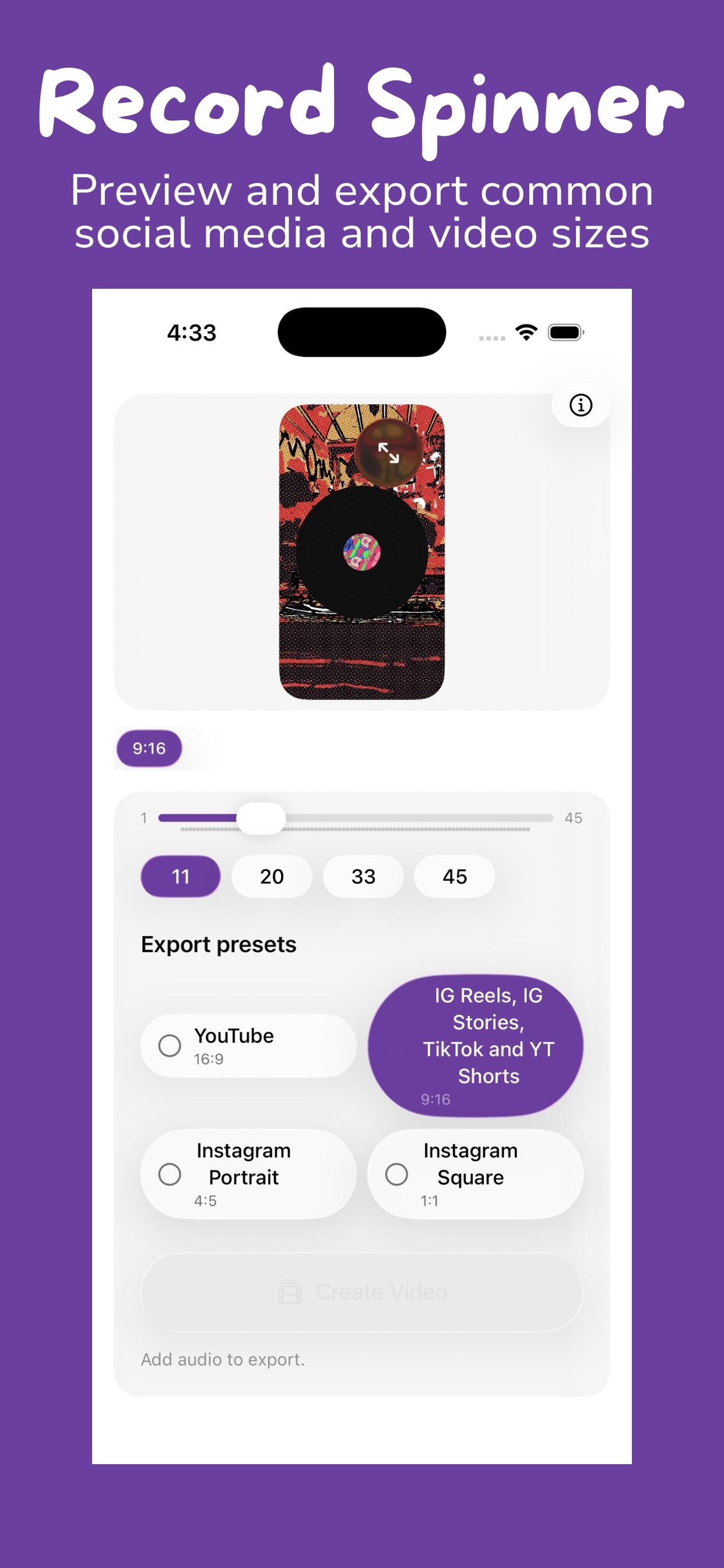 Record Spinner on iPhone — screenshot 2
