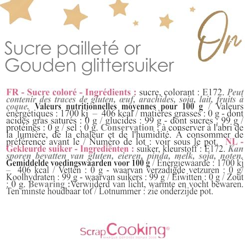 Vue 4 de Scrapcooking Sucre Paillete Or