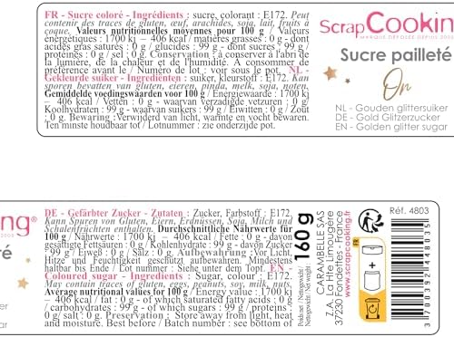 Vue 6 de Scrapcooking Sucre Paillete Or