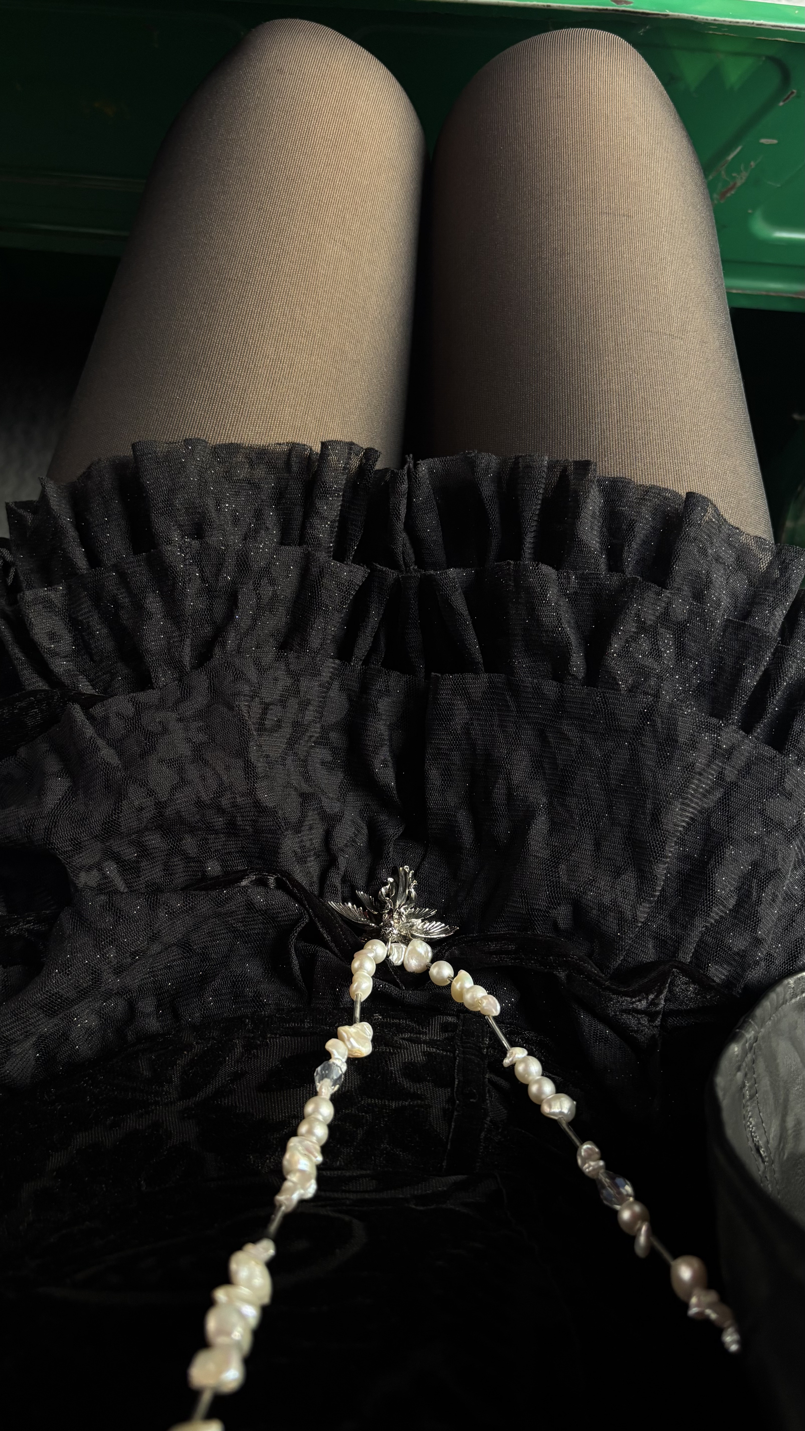 Customer wearing Burial Standard jewellery