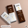 White and brown chocolate bars with detailed text and logos.