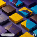 Colorful geometric chocolate box designs