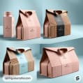 Elegant reusable gift packaging in pastel tones with textured designs and modern typography.