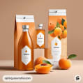 Bottles and apricots with bell-shaped packaging.