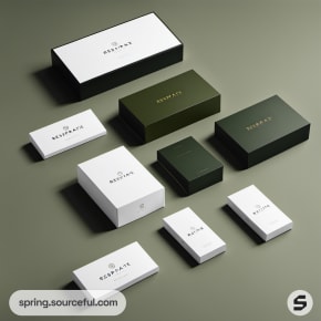 Array of green and white boxes in minimalist design on a green surface.