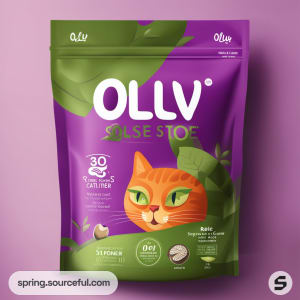 AI-Generated image of packaging for Natural cat litter made from olive stones}