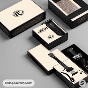 AI-Generated image of packaging for electric guitar humbucker pickup}