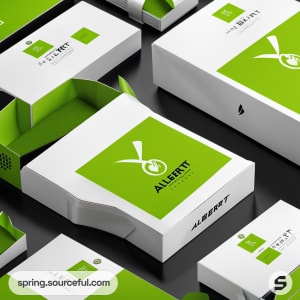 AI-Generated image of packaging for Golf shoes that say “for Albert” }