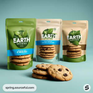 AI-Generated image of packaging for Vegan cookies made from natural ingredients}