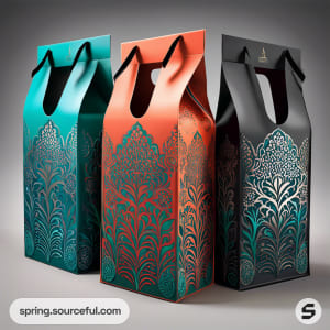 AI-Generated image of packaging for Reusable shopping bags}