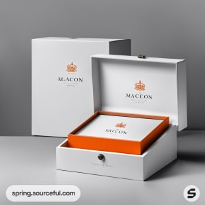 AI-Generated image of packaging for high end luxury niche mens perfume }