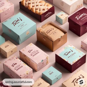 AI-Generated image of packaging for Local artisan bakery, bring french patisserie level flavour, with vibes of your local}