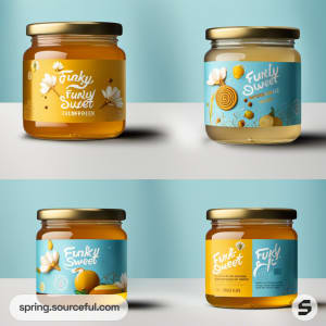 AI-Generated image of packaging for honey infused with garlic}