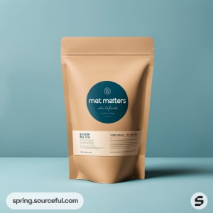 AI-Generated image of packaging for yogamat upcycled sustainable }