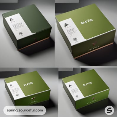 Green square boxes with white labels and text.