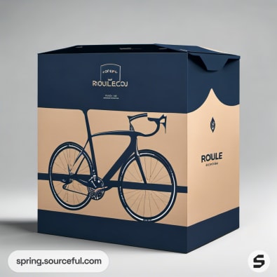 Stylish bike packaging box with illustration