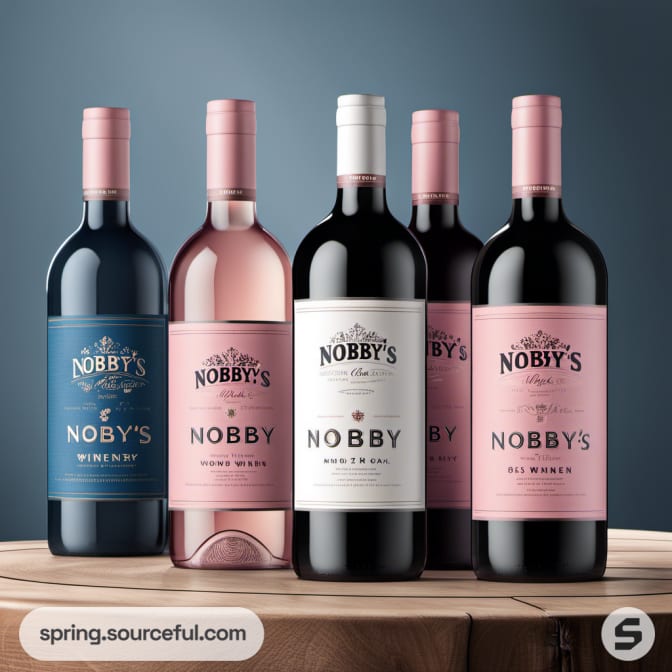 Assorted wine bottles with stylish labels