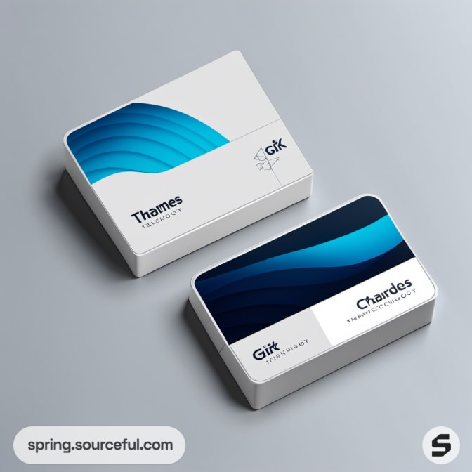 Two rectangular boxes with blue wave patterns on lids.