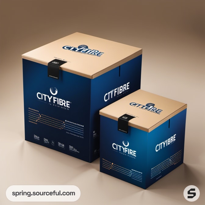 Two large square blue boxes with text.