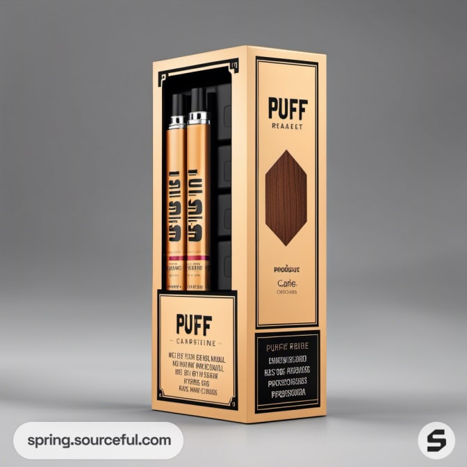 Brown paper box with two electronic devices inside, minimalist design.